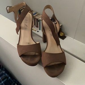 Unisa Tan and Suede Heels